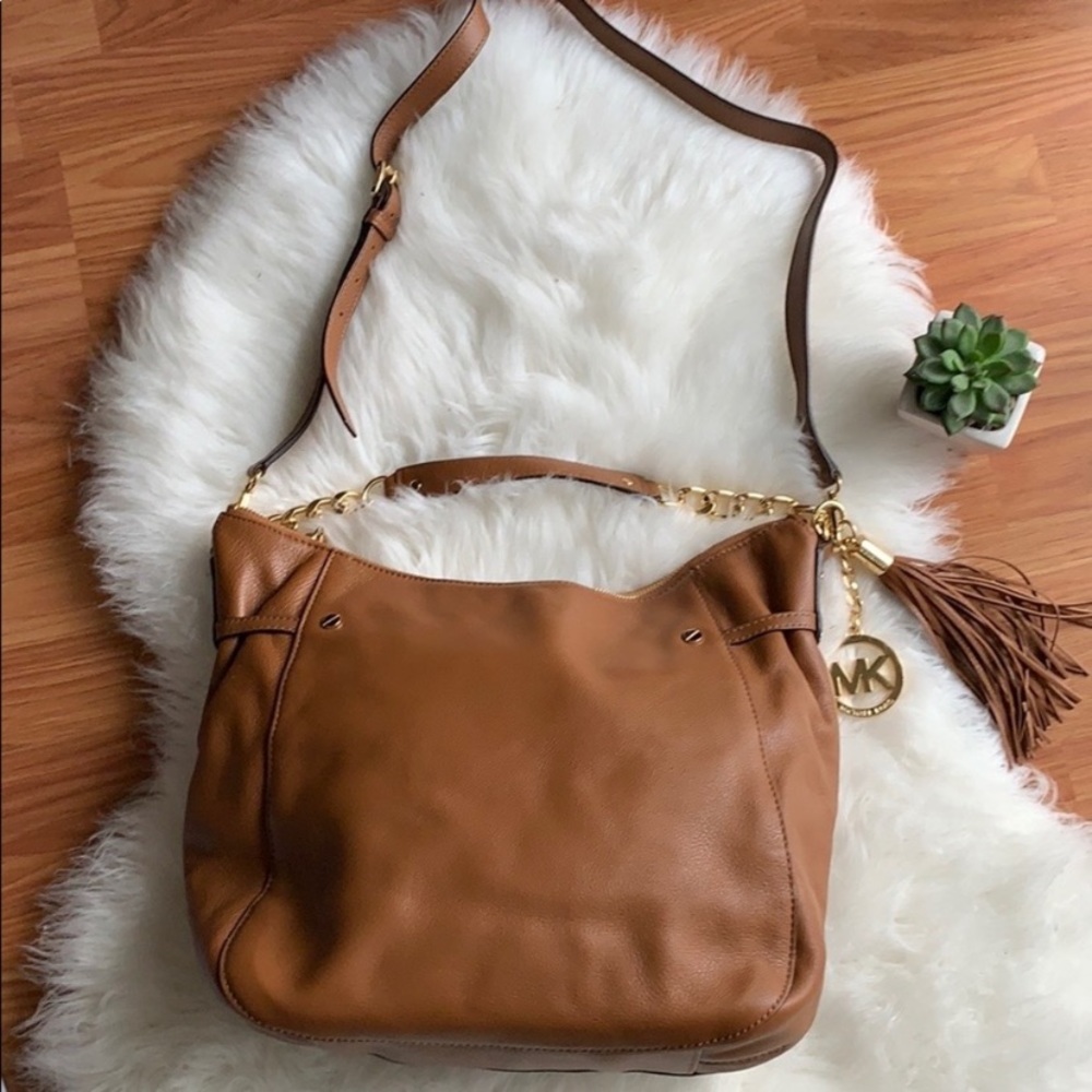 Michael Kors pebbled brown handbag